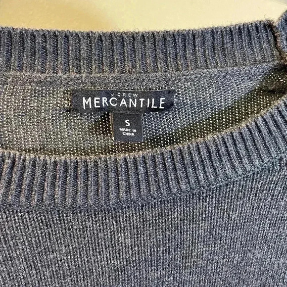 J Crew Women's Tie Bell Sleeve Pullover Sweater Gray Cotton Nylon Wool Sz S - Picture 3 of 8